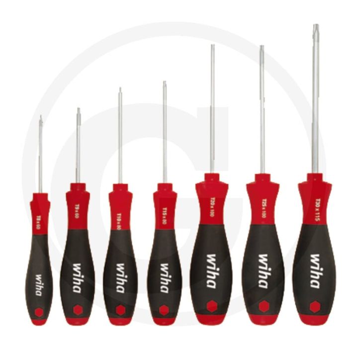 Wiha torx® schroevendraaierset softfinish® 7-delig, t8-t30, diverse lengtes Wiha torx® schroevendraaierset softfinish® 7-delig, t8-t30, diverse lengtes