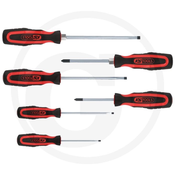 Ks tools ergotorque®max schroevendraaierset, 6-delig - chroom vanadium, 2-komponentengriff Ks tools ergotorque®max schroevendraaierset, 6-delig - chroom vanadium, 2-komponentengriff
