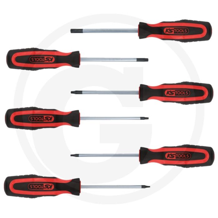 Ks tools ergotorqueplus® schroevendraaierset, 6-delig - torx® t10-t40, 2-componenten handgreep Ks tools ergotorqueplus® schroevendraaierset, 6-delig - torx® t10-t40, 2-componenten handgreep