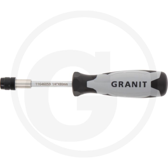 Black edition black edition schroevendraaier met 1/4'' bithouder - 2-componenten-handgreep, s2 staal, 80 mm mes, magneet