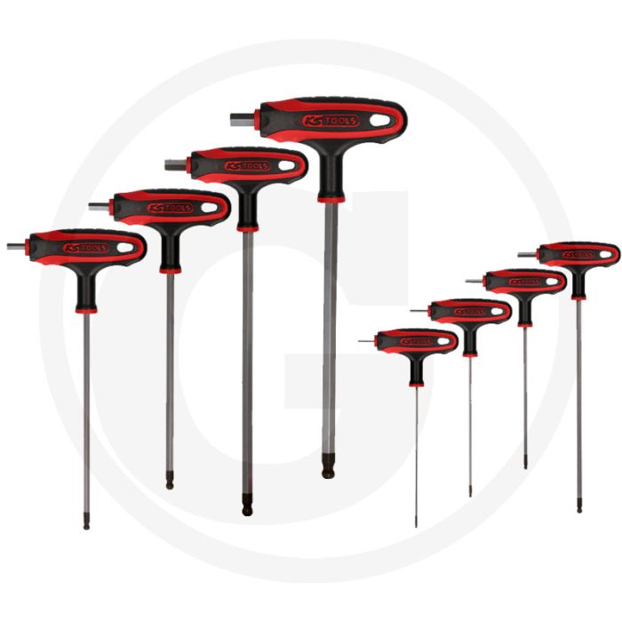 Ks tools ergotorqueplus® schroevendraaierset 8-delig met kogelkop en t-greep Ks tools ergotorqueplus® schroevendraaierset 8-delig met kogelkop en t-greep
