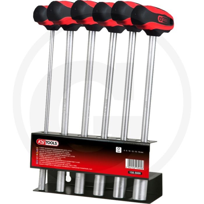 Ks tools chromeplus® dopschroevendraaierset met t - 6, 8, 10, 12, 13, 14 mm