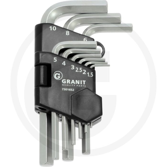 Black edition black edition haakse stiftsleutelset, kort 9-delig - gehard s2-staal