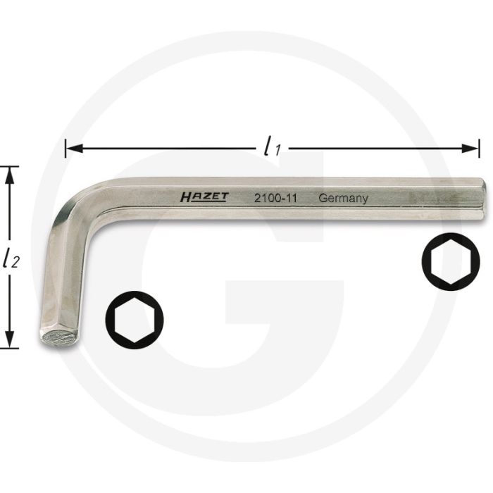 Clé à douille hexagonale Hazet - taille de clé : 4, chrome vanadium