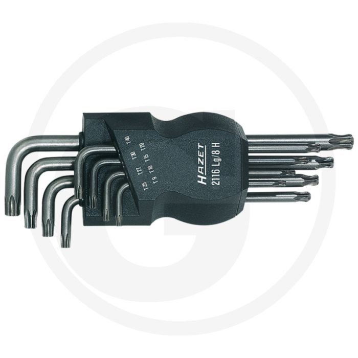 Hazet haakse torx® stiftsleutelset in houder - 8-delig, kogelkop, duits vakmanschap
