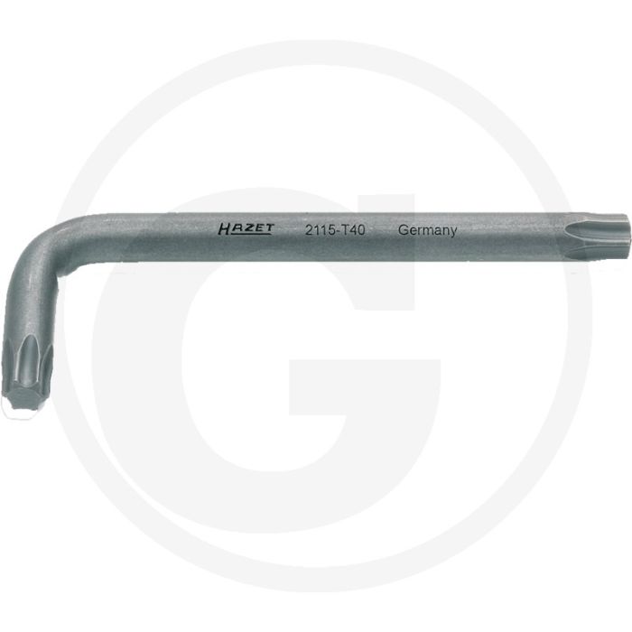 Hazet haakse torx® stiftlseutel t10 - 54mm l1 - 20mm l2 - chroom-vanadium