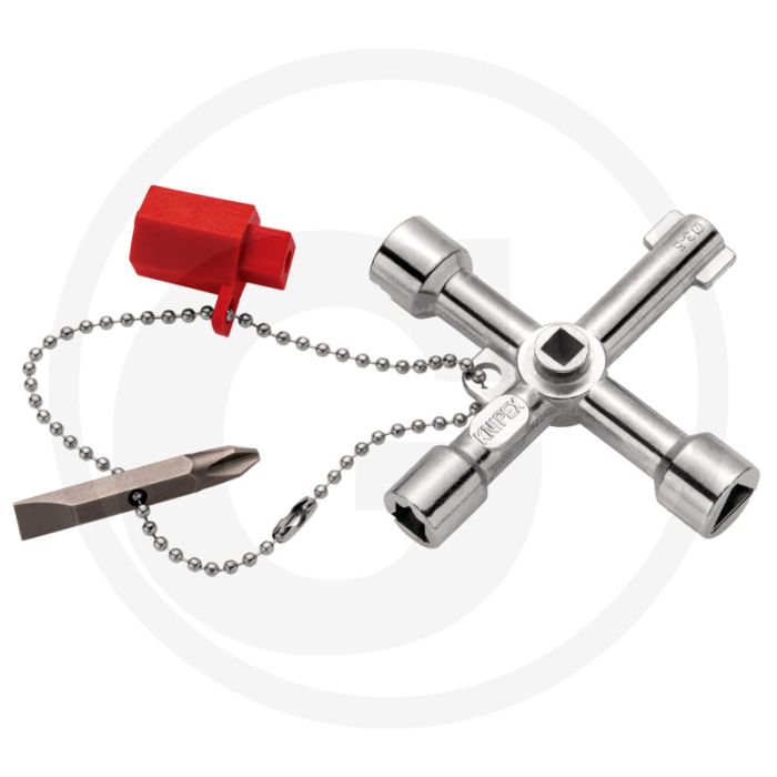 Knipex knipex schaltschrankschlüssel, lange ausführung - vierkant (mm): 5,0 / 6,0 / 8,0