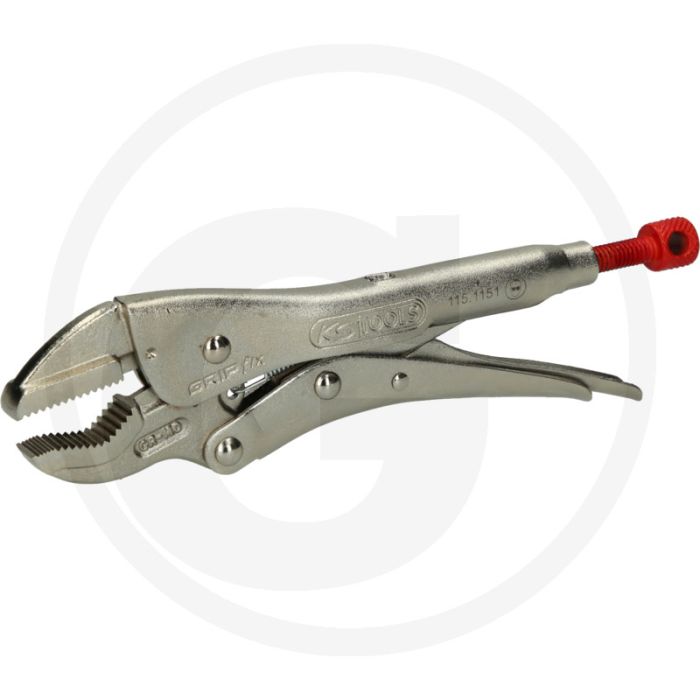 Ks tools griptang v-bek, 185 mm - spancapaciteit 0-25 mm