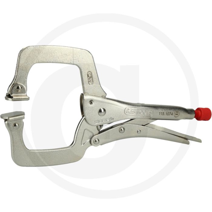 Ks tools lasgriptang met beweegbare klembekken, 285 mm - spancapaciteit 0-100 mm