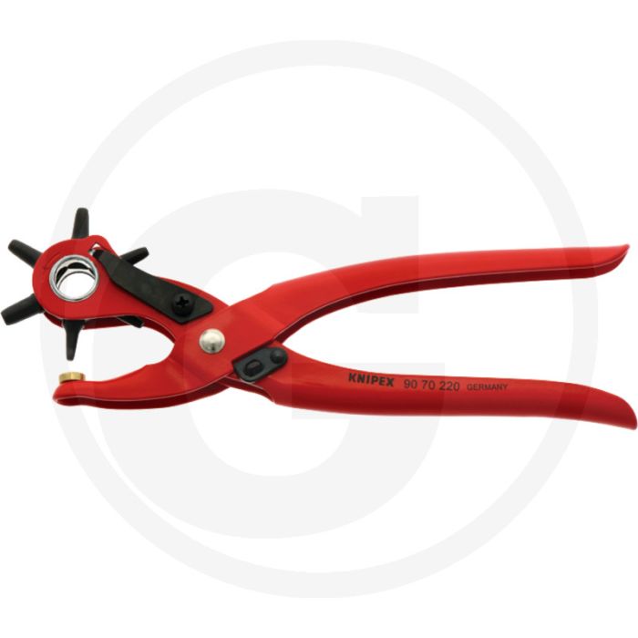 Knipex knipex revolvertang rood gepoedercoat 220 mm - met 6 uitwisselbare lochpfeifen