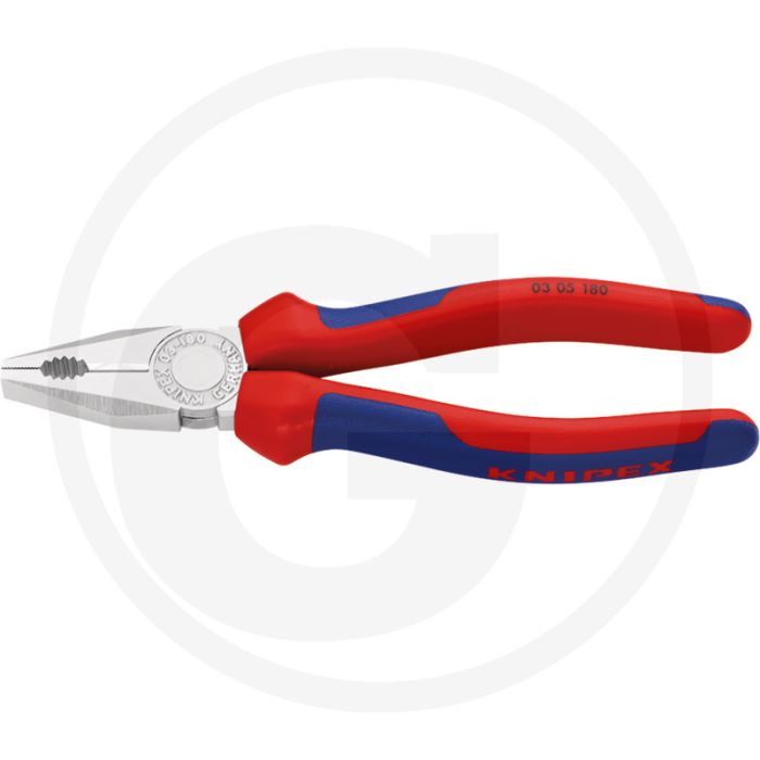 Knipex combinatietang verchroomd, met 2-componenten handgrepen, lengte 180mm