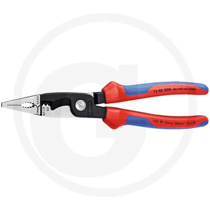 Knipex knipex elektro-installatietang 200mm, capaciteit 0,5 - 2,5 mm²