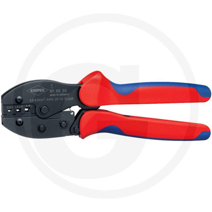 Knipex knipex krimptang - voor niet geïsoleerde, open stekkerverbinders 4,8 + 6,3 mm - 0,5-6,0 mm² - 220 mm