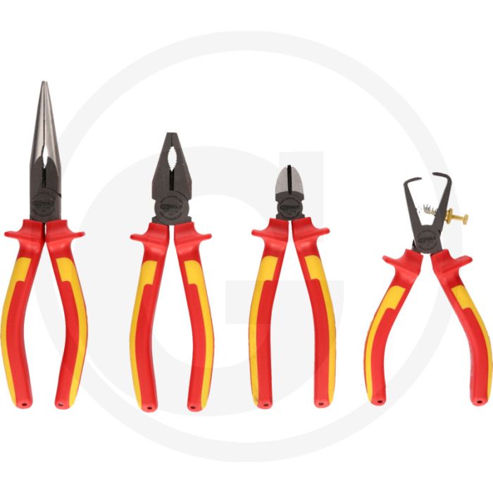 Ks tools ergotorque® vde zangensatz, 4-teilig hülsenisolierung nach din en 60900 - chrom vanadium