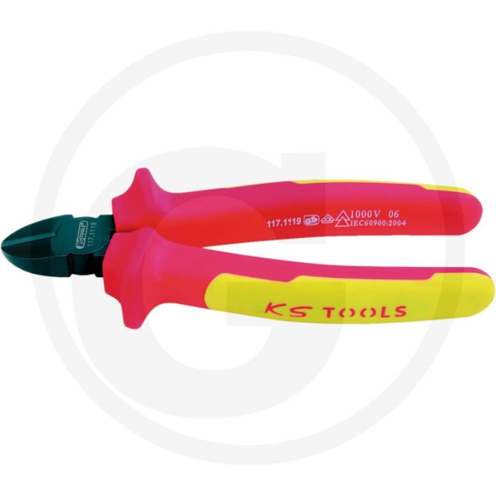 Ks tools ergotorque® vde diagonale zijsnijtang 156 mm - voor zachte en middelharde draad (1,6 mm)