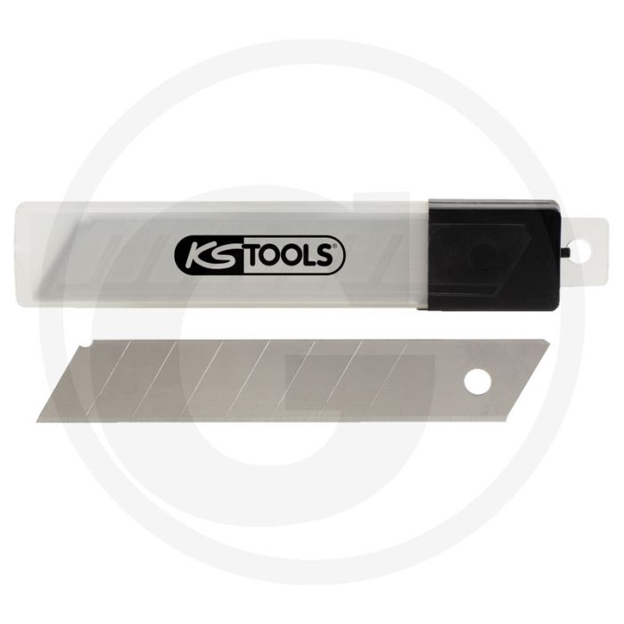 Ks tools afbreekmessen 0,5 x 18 x 100 mm, dispenser à 10 stuks - sk-stahl, 10-delig