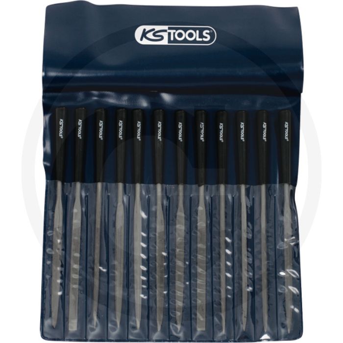 Ks tools set naaldvijlen met kunststof hecht - 12-delig