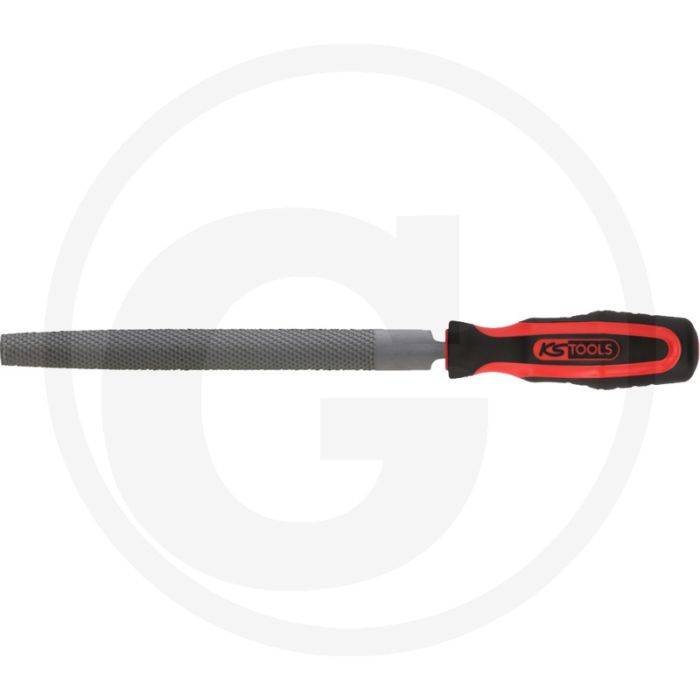 Ks tools halfronde vijl, din 7261, vorm e, 200 mm - speciaal staal, 2-komponentengriff