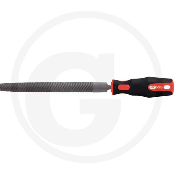 Ks tools halfronde vijl, din 7261, vorm e, 250 mm - speciaal staal, 2-componenten handgreep