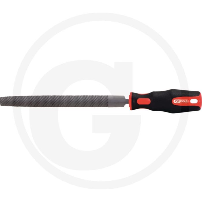 Lime demi-ronde Ks Tools, DIN 7261, forme E, 250 mm, manche à deux composants, acier à outils spécial Lime demi-ronde Ks Tools, DIN 7261, forme E, 250 mm, manche à deux composants, acier à outils spécial