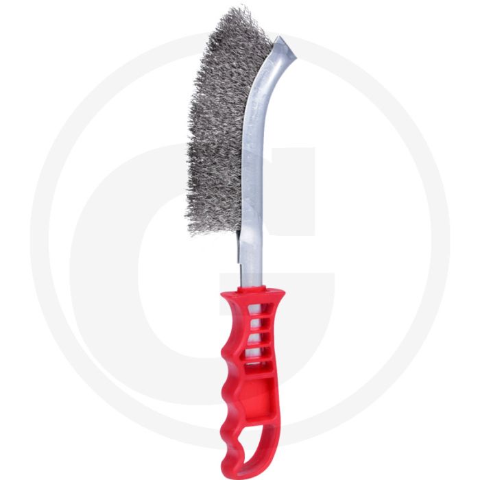 Ks tools staaldraadborstel rvs 250mm lengte met kunststofhandgreep