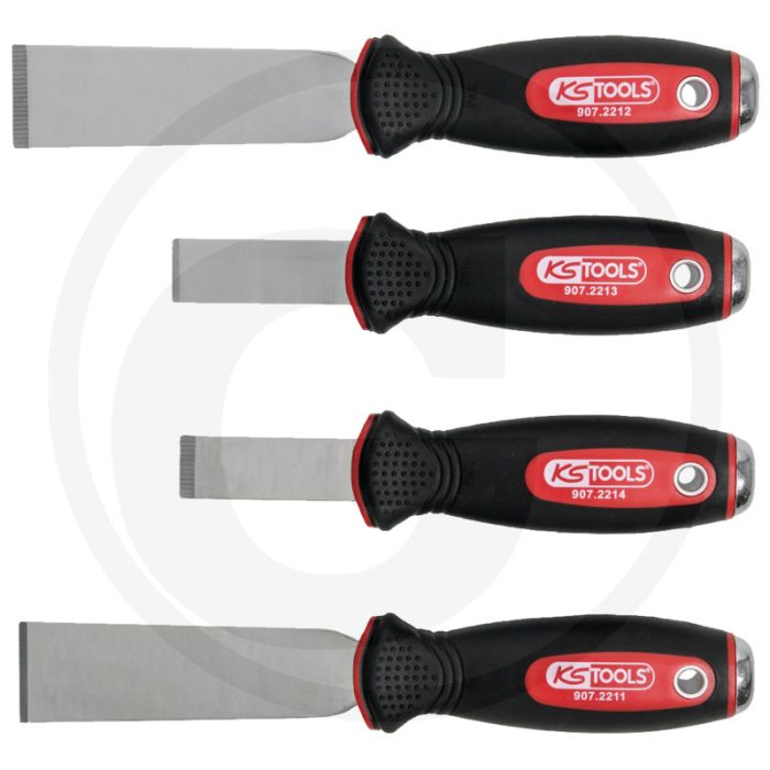 Ks tools schraapbeitelset rvs, 4-delig - 32 x 1,2 mm, 25 x 1,2 mm, 32 x 2,5 mm, 25 x 2,5 mm