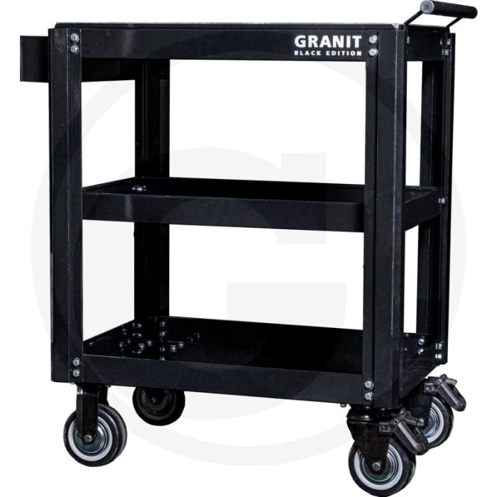 Black edition black edition service gereedschapswagen - stabiele plaatstaalconstructie - 3 niveaus - laadvermogen 500 kg