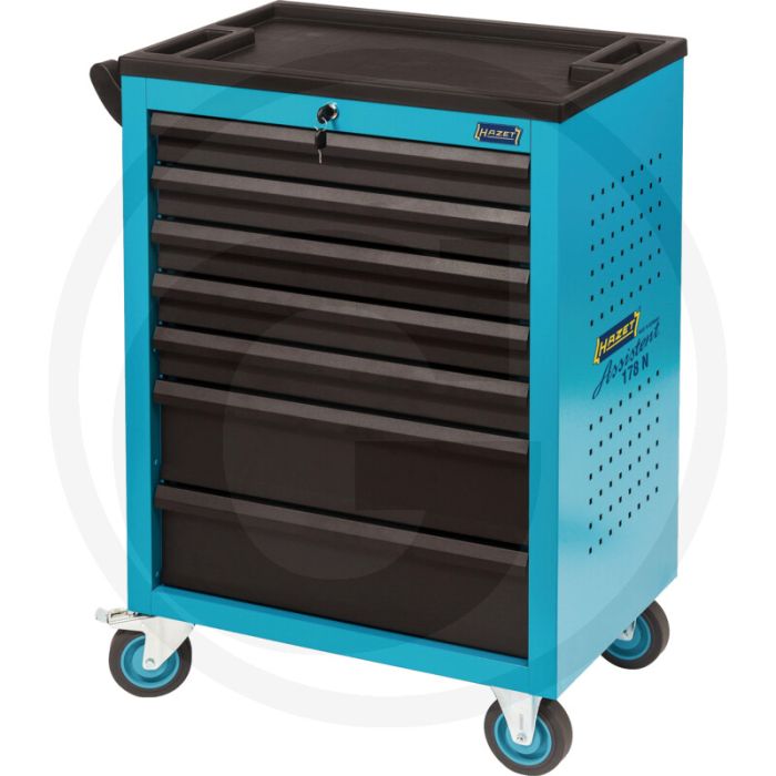 Hazet gereedschapswagen, zonder inhoud - hazet blauw, 7 laden, 480 kg laadvermogen