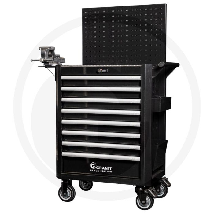 Black edition black edition gereedschapswagen dynamicpro worker heav gevuld, 215-delig - professionele gereedschappen uit de granit black edition lijn