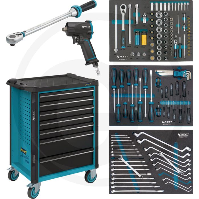 Hazet gereedschapswagen assistent® 179 n-7/137 - hazet blauw - ruim werkoppervlak & robuust ontwerp