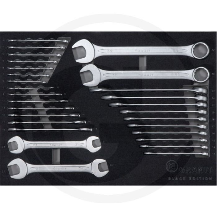 Black edition black edition moduleset steeksleutels en ringsleutels 28-delig, metrisch - afmetingen: 465 x 407 x 40 mm