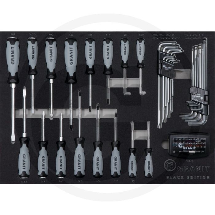 Black edition black edition moduleset schroevendraaiers en haakse st 36-delig - afmetingen: 564 x 407 x 40 mm