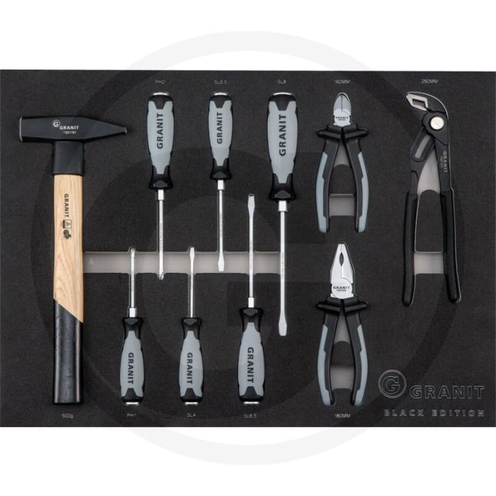 Black edition black edition moduleset schroevendraaiers en hamer 10-delig - afmetingen: 564 x 407 x 40 mm