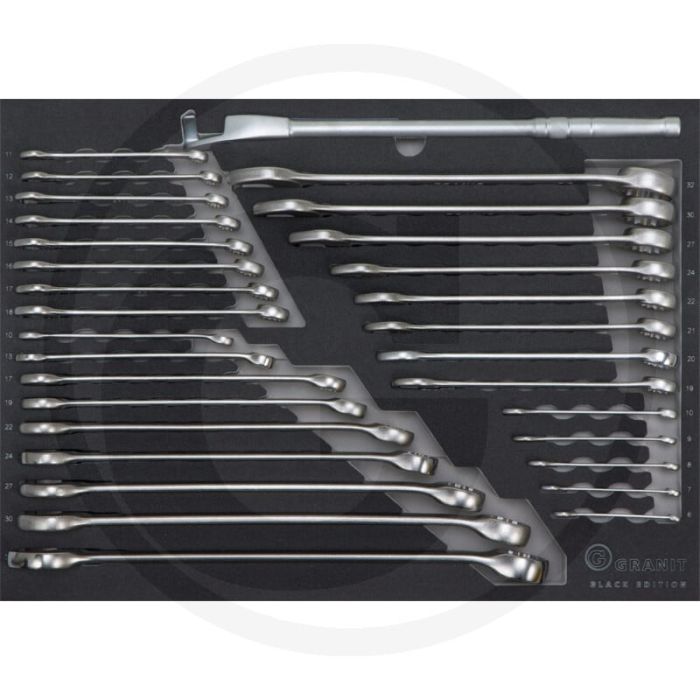Black edition black edition moduleset xl ringsteeksleutels 31-delig, metrisch - afmetingen: 564 x 407 x 40