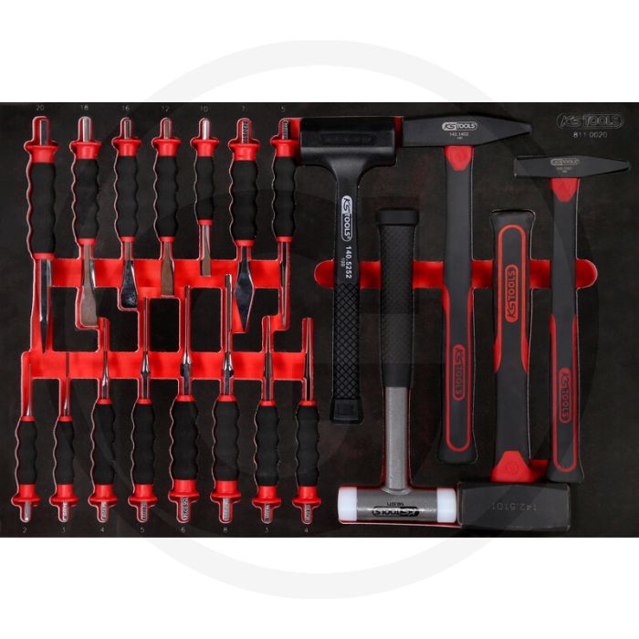 Ks tools ks tools werkzeugsatz hammer und meißel 20-teilig - Öl- und chemikalienbeständig