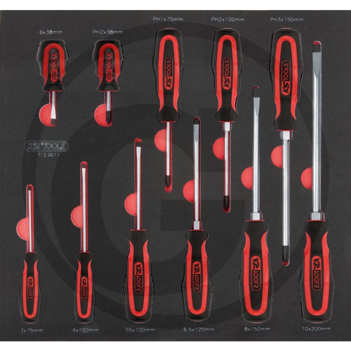 Ks tools ergotorqueplus® schroevendraaierset 11-delig, 2/3 module