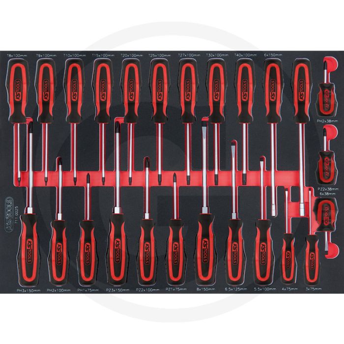Ks tools ergotorqueplus® schroevendraaierset 25-delig - diverse maten en types