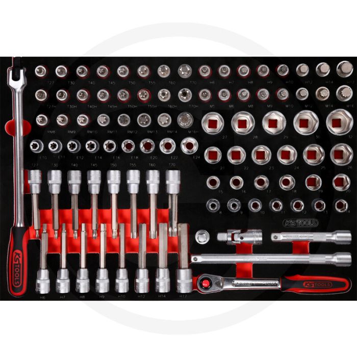 Ks tools einlage steckschlüssel 95-teilig - 1/2" - Öl- und chemikalienbeständig