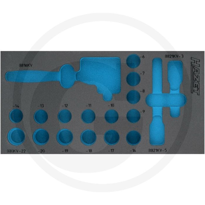 Hazet weichschaumeinlage - 2-komponenten weichschaum-einlage für 163-580 - abmessungen 342 mm x 172 mm