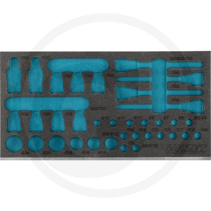 Hazet weichschaumeinlage - 2-komponenten weichschaum-einlage für 163-587/35 ∙ 1557/35 - abmessungen: 342 mm x 172 mm