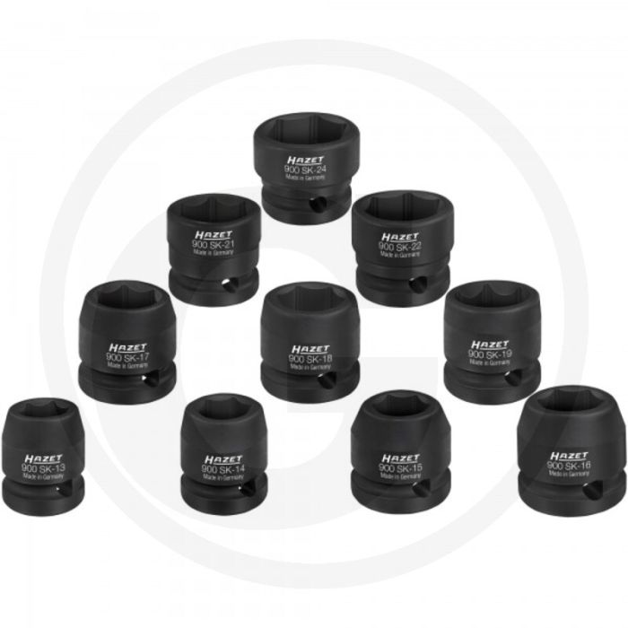 Hazet steckschlüsseleinsatz satz 10-teilig - vierkant 12,5 mm (1/2 zoll)