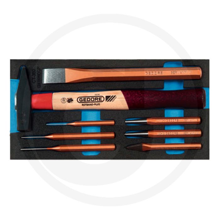 Gedore beitel-assortiment ct-module 8-delig met bankhamer 300 g.