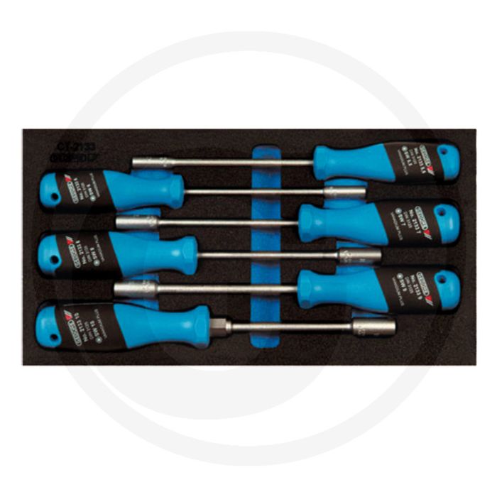 Gedore dopschroevendraaierset met handgreep ct-module 6-delig - sleutelmaten: 5.5, 6, 7, 8, 9, 10 mm