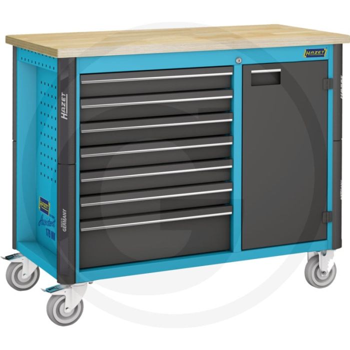 Hazet mobiele werkbank - 7 laden, 750 kg laadvermogen, hazet blauw