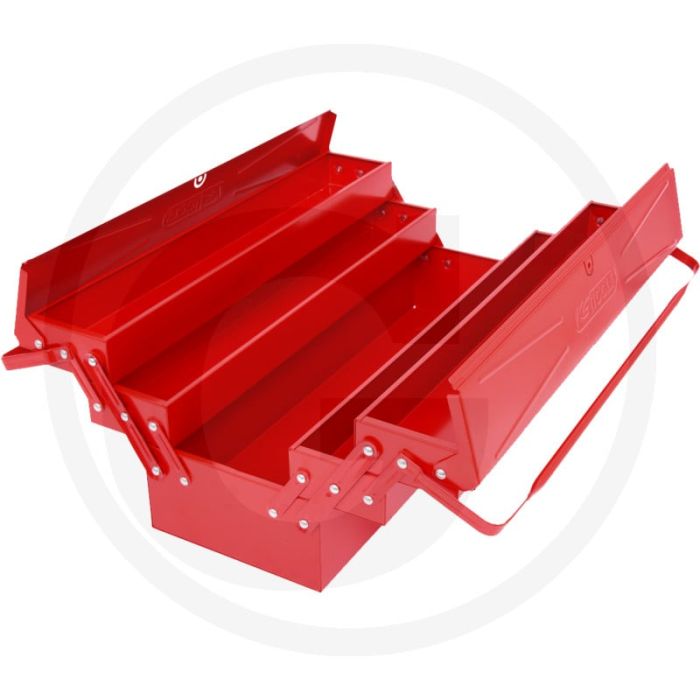 Ks tools Metall-Werkzeugkasten, 5 Fächer, 420 - rot, elektrolytisch verzinktes Stahlblech Ks tools Metall-Werkzeugkasten, 5 Fächer, 420 - rot, elektrolytisch verzinktes Stahlblech