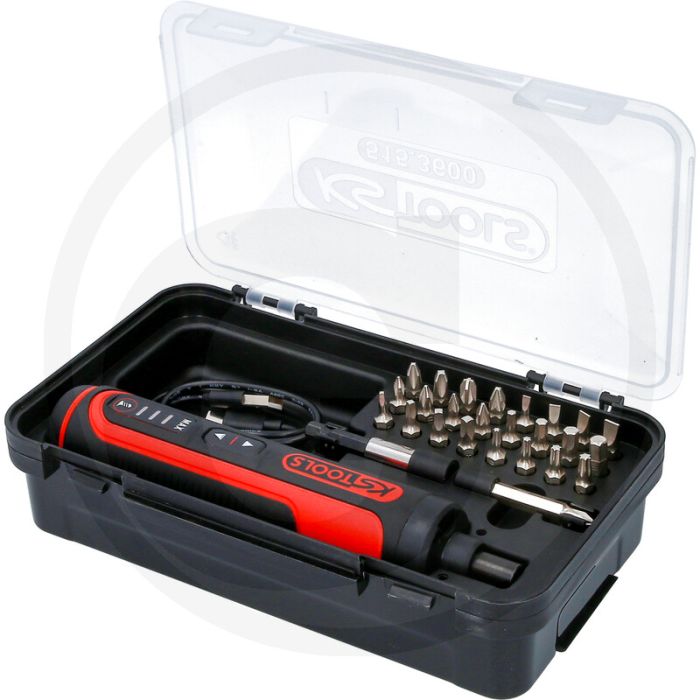 Ks tools stabschrauber set akku mit bit-kasten 27-teilig - 6 nm draaimoment