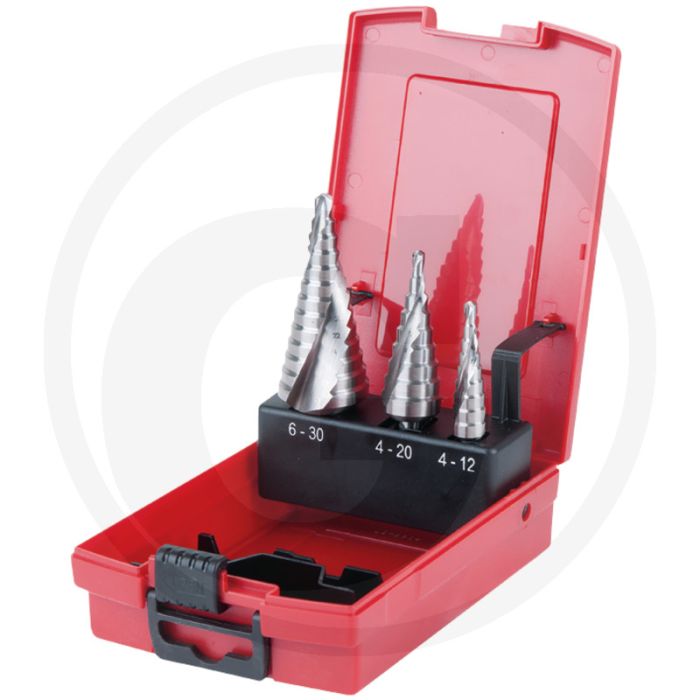 Ks tools hss co 5 stappenborenset in kunststof 3-delig 4-30 mm
