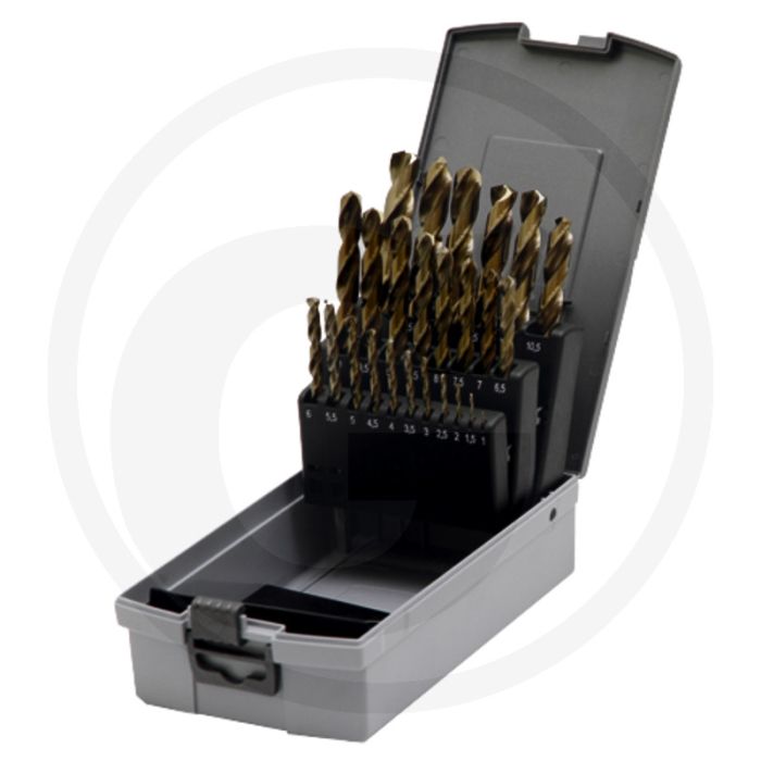 Hss-co metaalspiraalborenset 25-delig din 338 Ø: 1- 13 x 0,5 mm