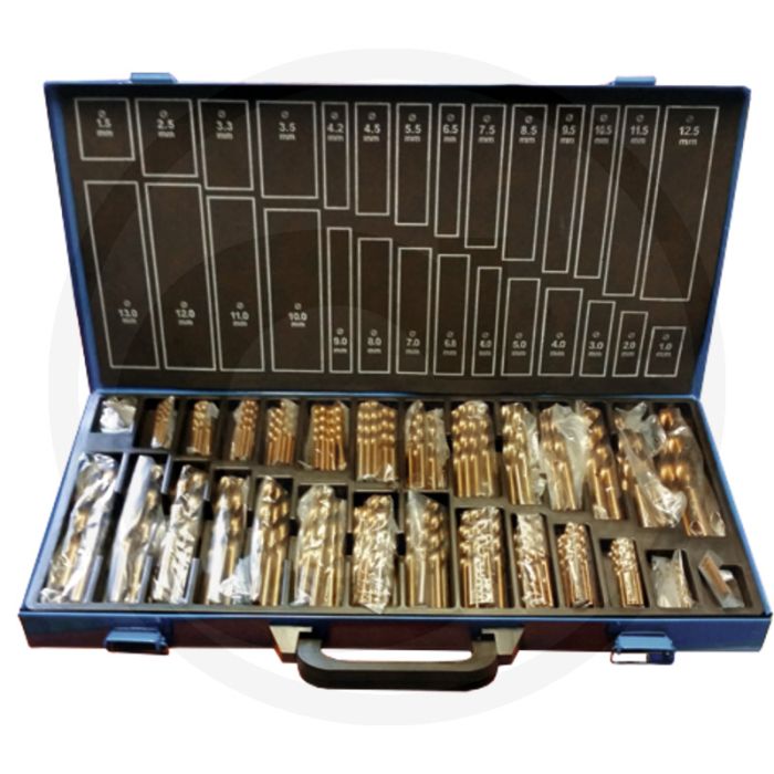 Hss-co metaalspiraalborenset 210-delig in metalen koffer - Ø 1-8 x 0,5 mm (+ 3,3 / 4,2 / 6,8 mm) & Ø 8,5-13 x 0,5 mm Hss-co metaalspiraalborenset 210-delig in metalen koffer - Ø 1-8 x 0,5 mm (+ 3,3 / 4,2 / 6,8 mm) & Ø 8,5-13 x 0,5 mm