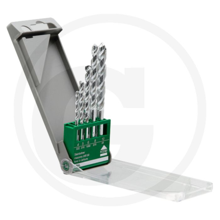 Steenboren, hardmetaal 5-delig, Ø: 4, 5, 6, 8, 10 mm
